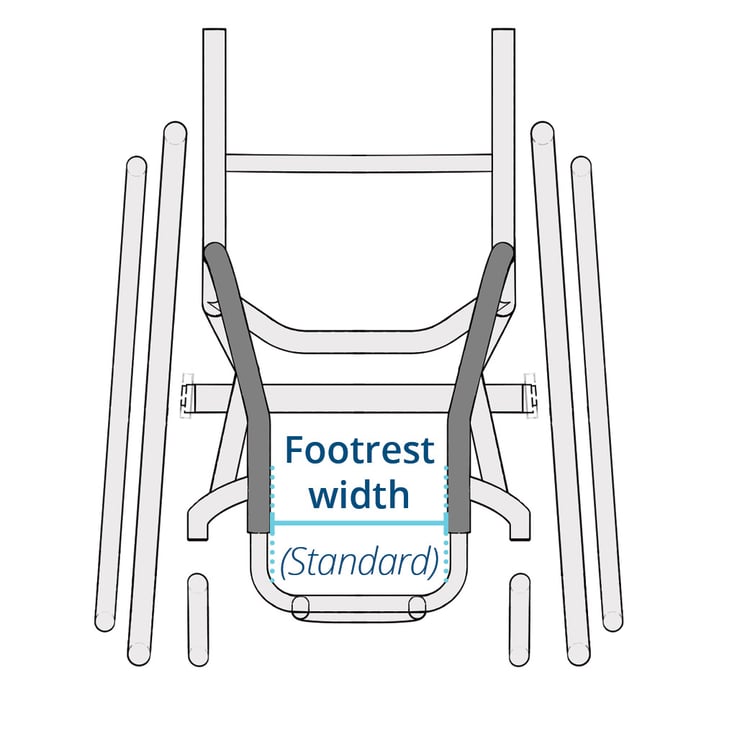 K0005 Configuration Footrest Width and Seat Sling Depth